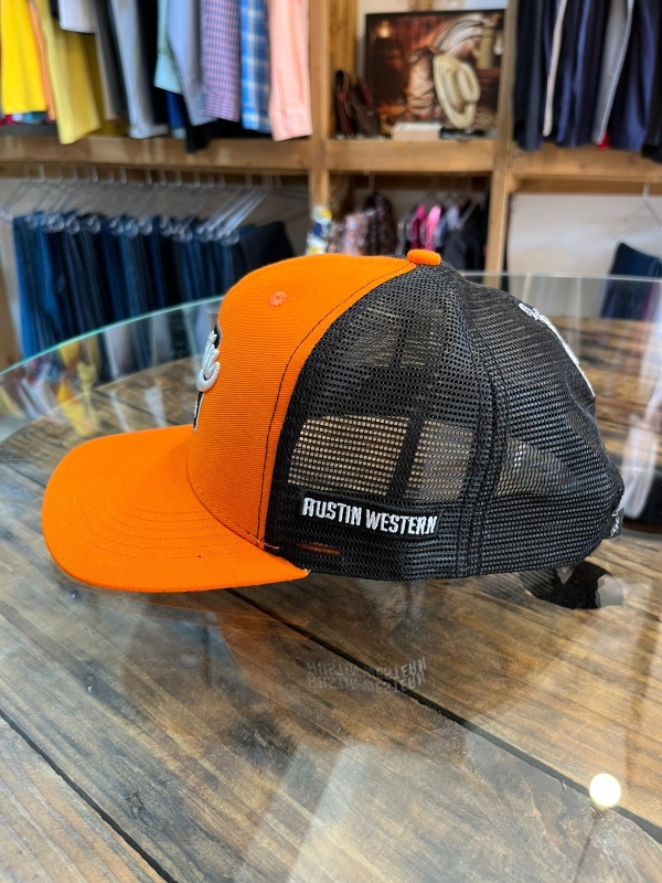 Boné Austin Western Laranja/Preto Bordado - Image 3